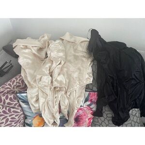 Zara bodysuits ivory satin look 3 ivory 1 black small